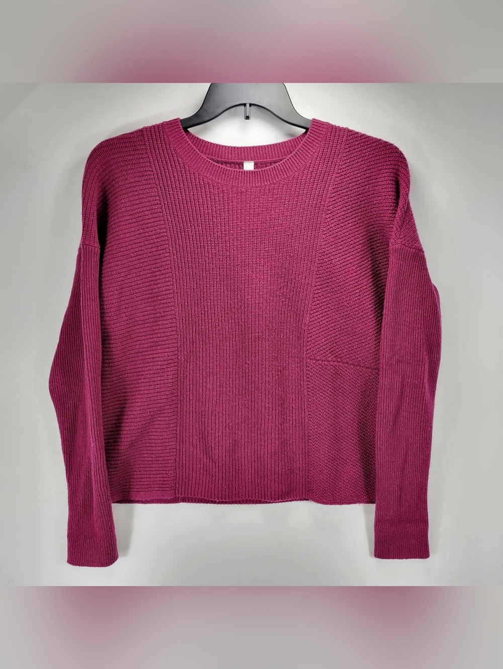 Athleta Wool Cashmere Knit Sweater Women Medium Pink Purple Quiet Luxury Dainty